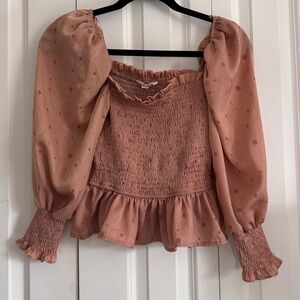 Mine Dusty Pink Smocked Blouse
